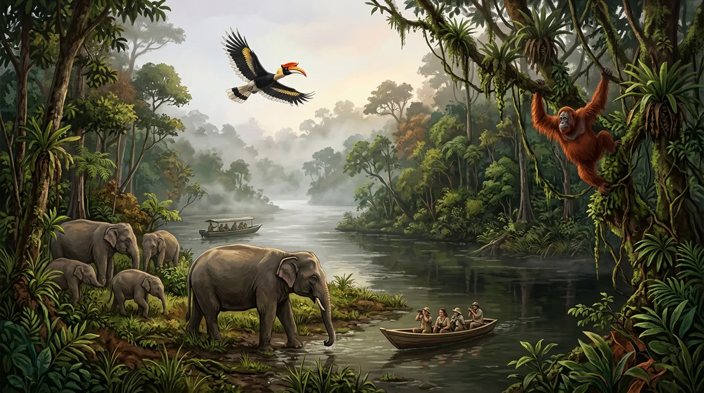 Wildlife safari along Kinabatangan River