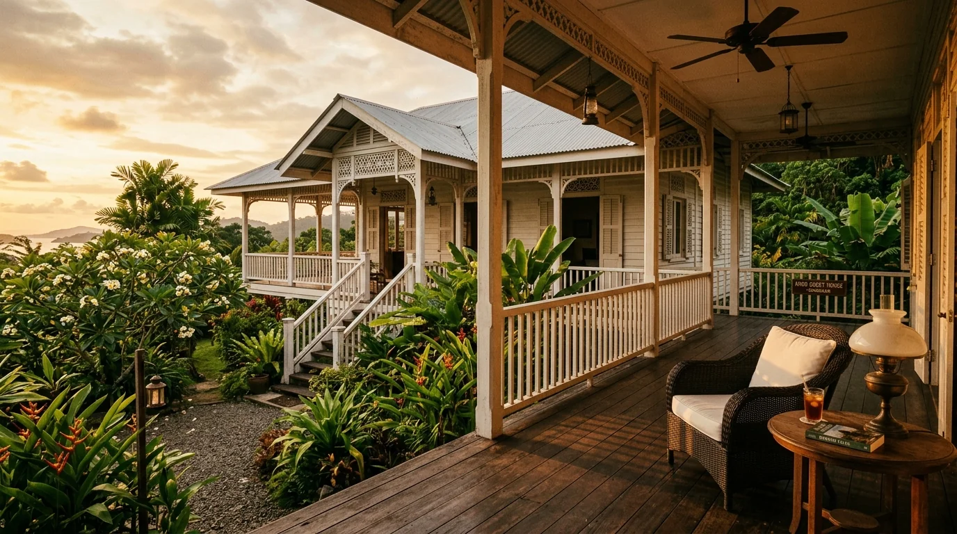 Colonial wraparound veranda of Agnes Keith House in Sandakan
