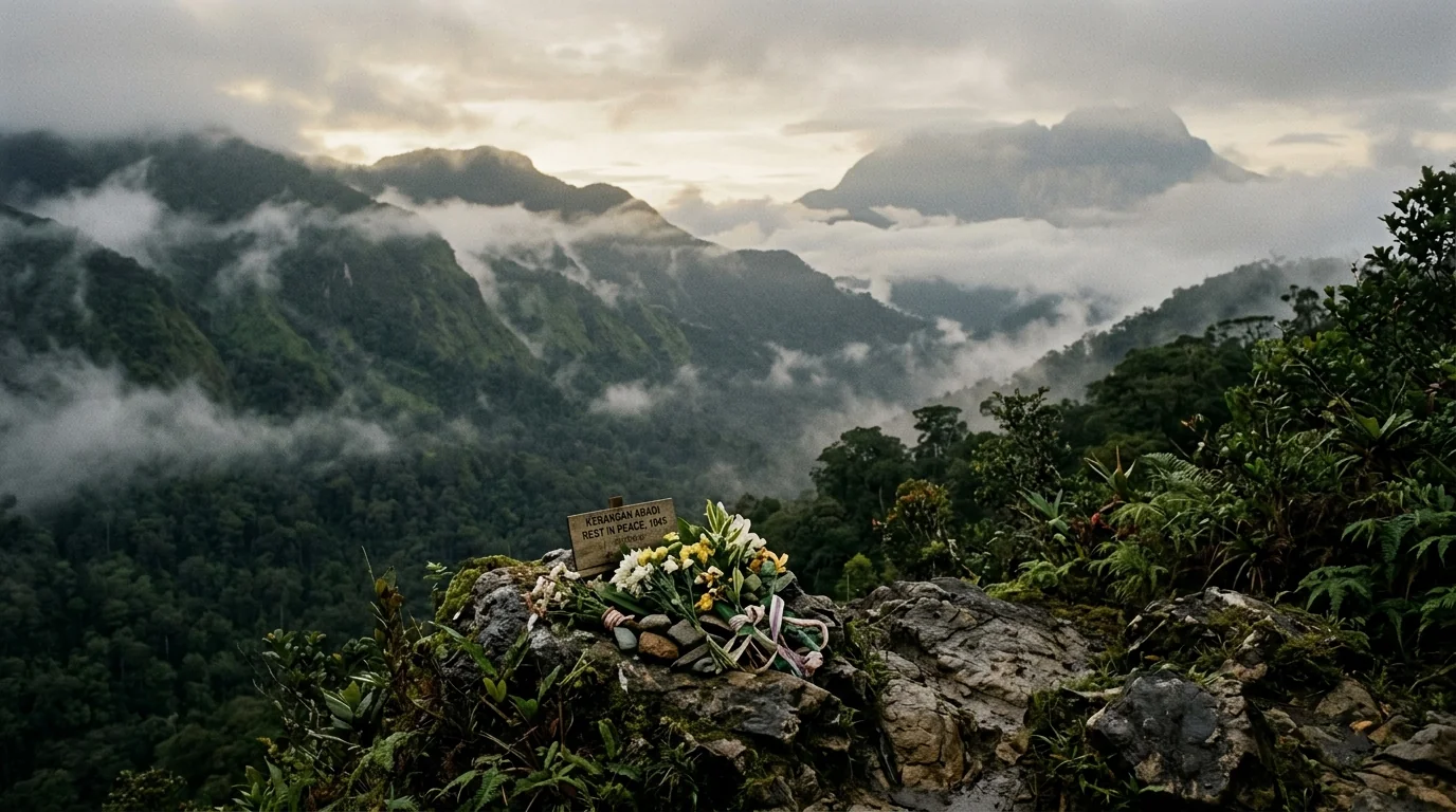 Misty Sabah highlands at dawn — in memory of the Double Six Disaster victims 1976