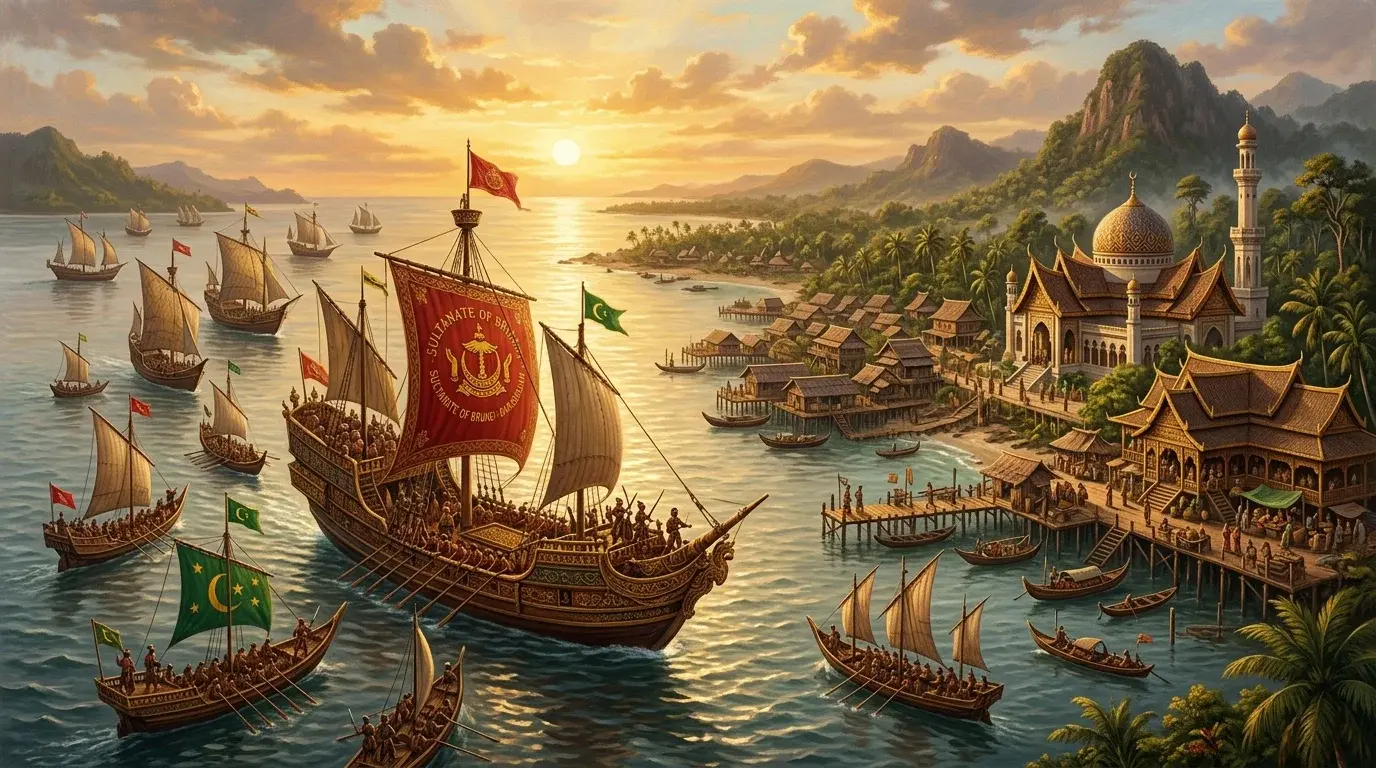 Brunei and Sulu Sultanate maritime trade networks in Borneo, 15th century