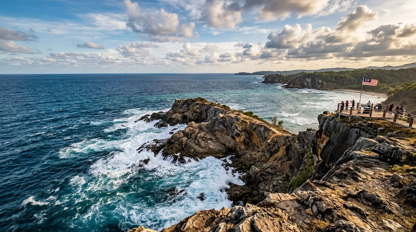 Tip of Borneo rocky coastline in Kudat