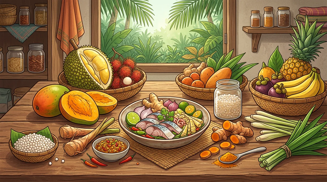 Array of Sabah's unique tropical ingredients