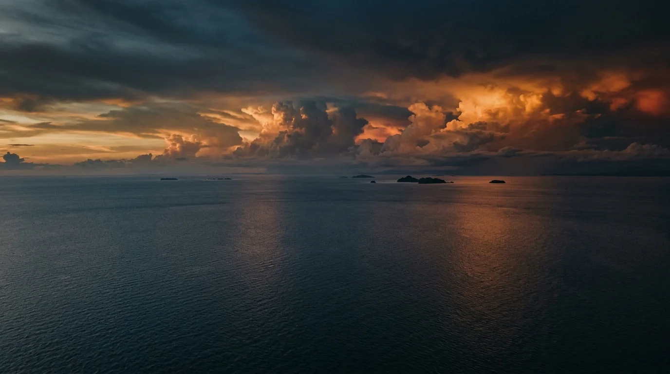 The Sulu Sea at dusk — contested waters of the Philippines Sabah Claim