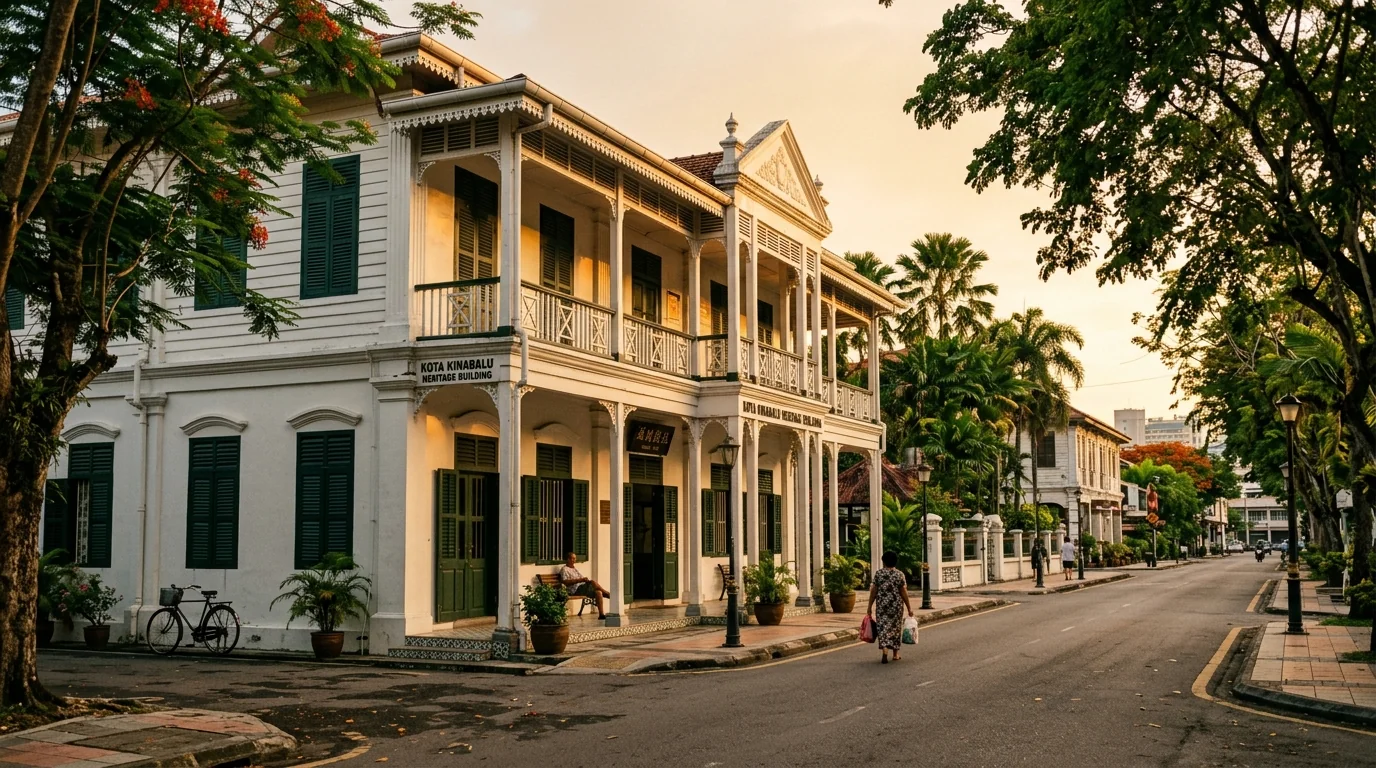 Colonial heritage building on Jalan Gaya — Sabah Tourism Board headquarters