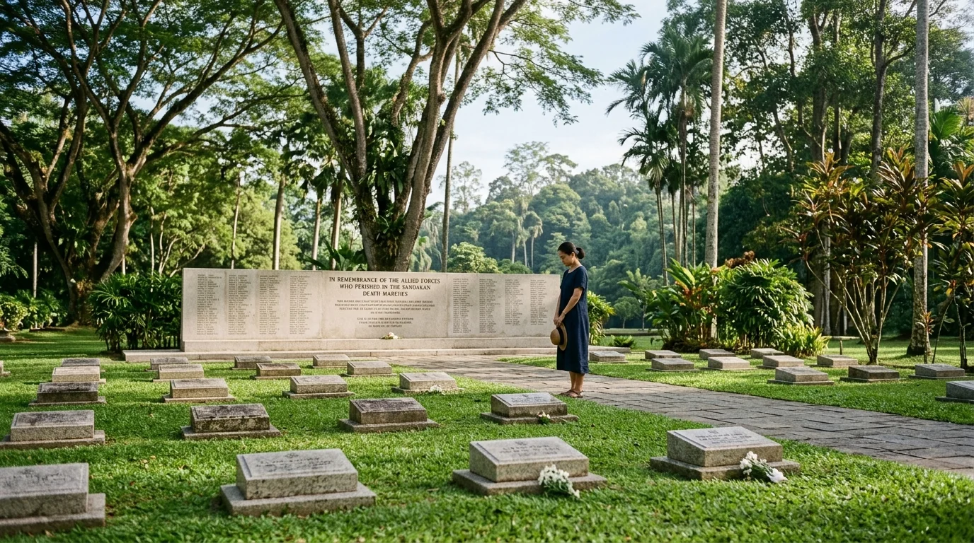 Sandakan Memorial Park gardens — original site of the WWII POW camp