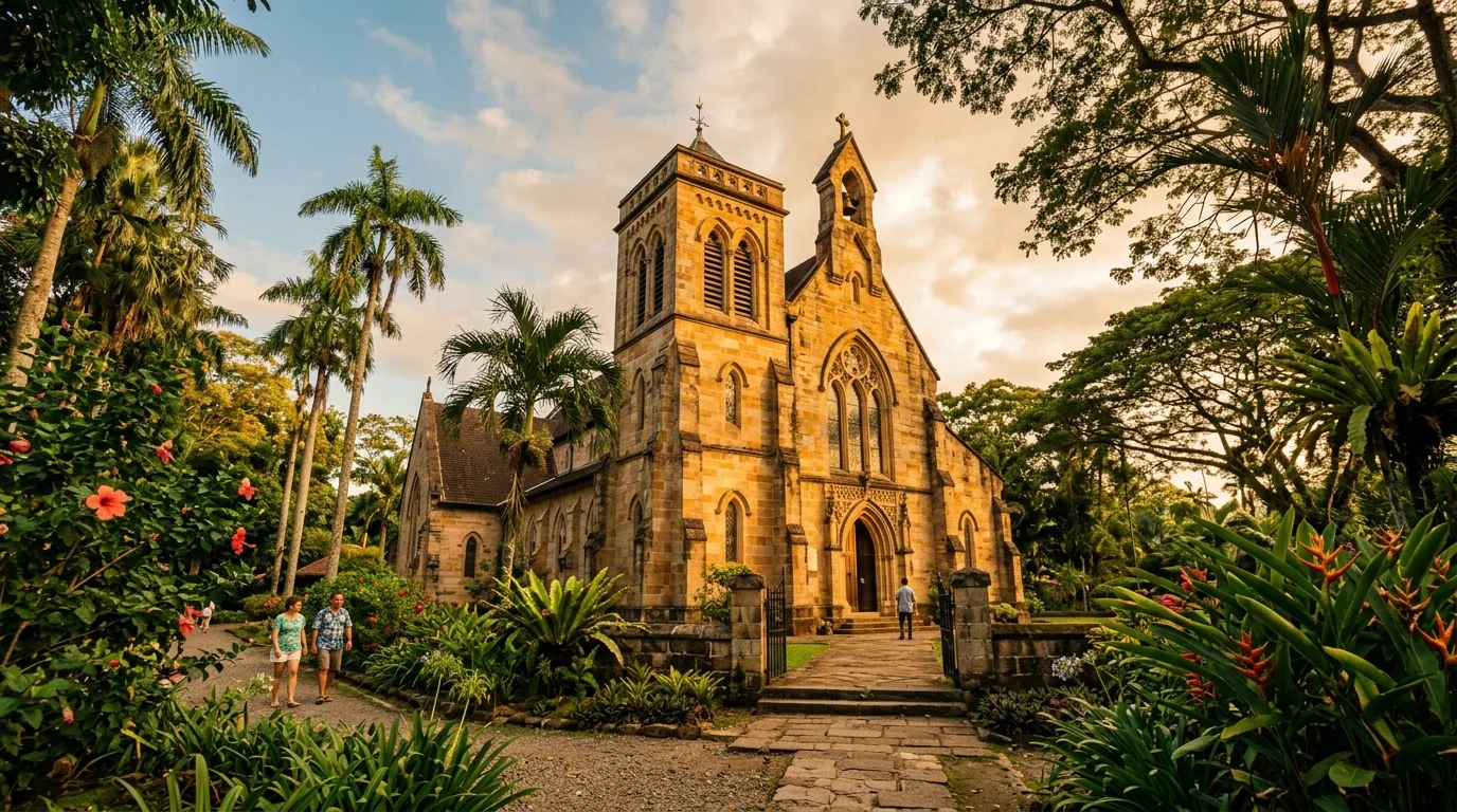 St Michael All Angels Church sandstone colonial building in Sandakan