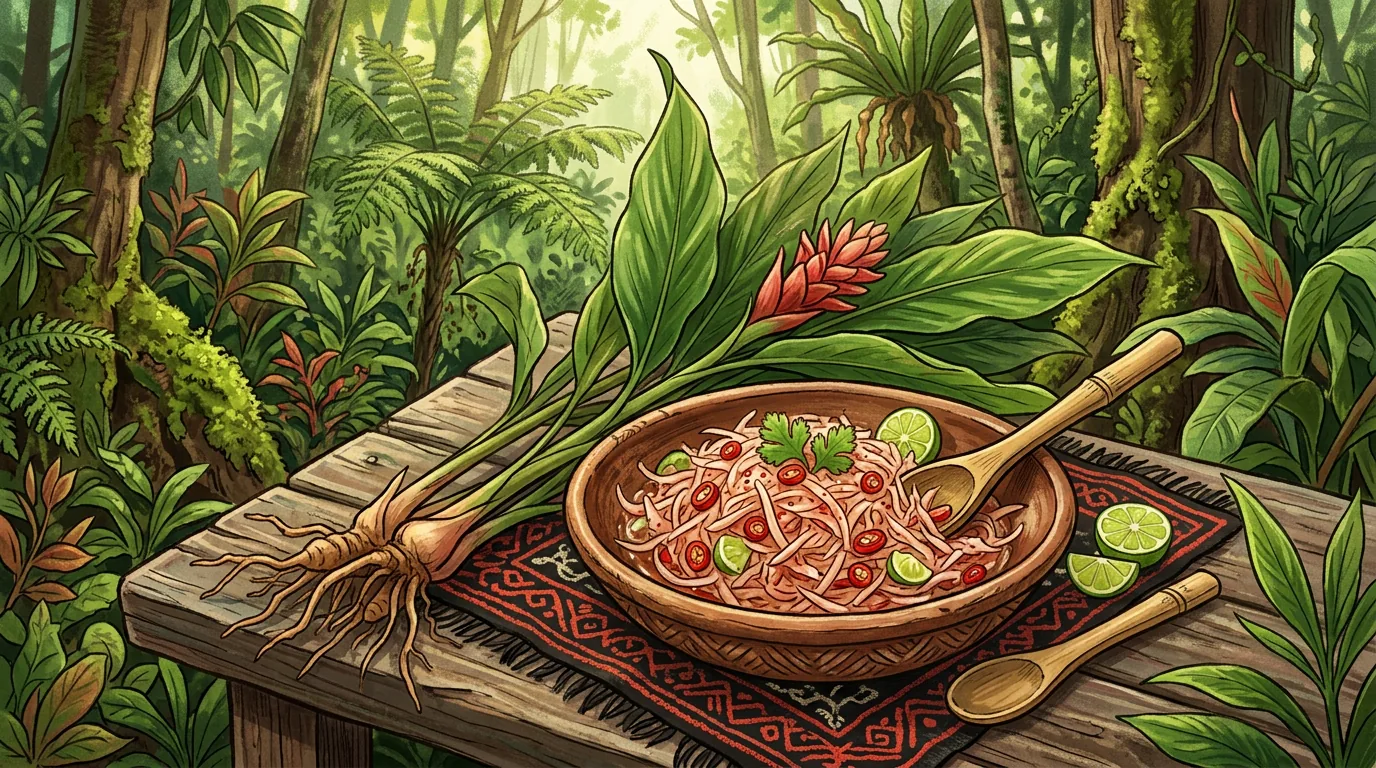 Tuhau wild ginger pickle in traditional dish