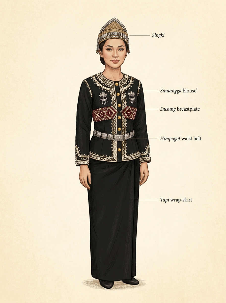 Ranau Sinuangga — distinctive white and cream beadwork