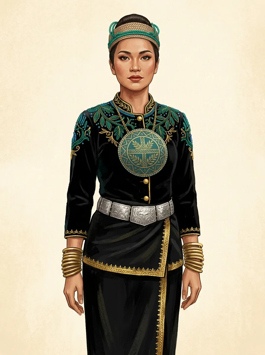 Illustration of a traditional costume from Tambunan