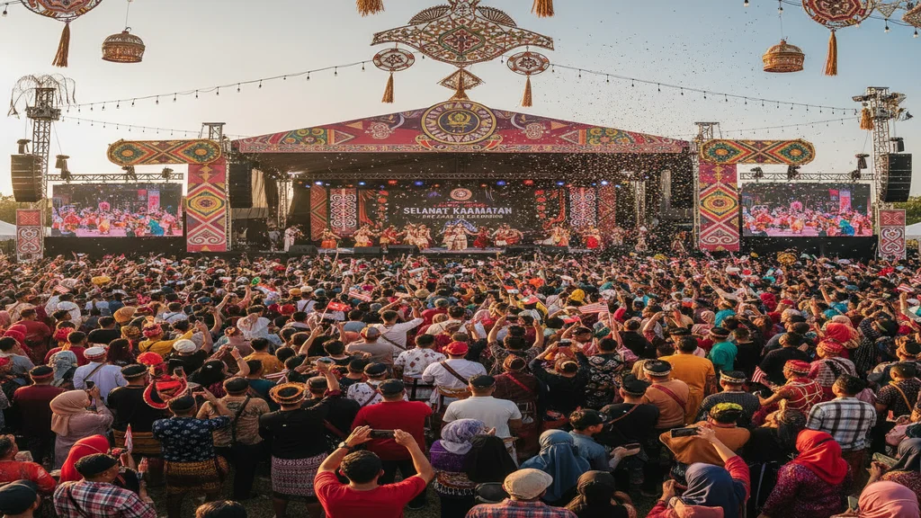 First-time visitors enjoying Kaamatan festival at KDCA with traditional performances and colorful crowds