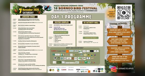 Official Borneo Bird Festival 2026 programme poster